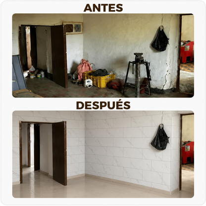 Panel Adhesivo Mármol Nube de Plata 30cmx60cm  x10 unidades