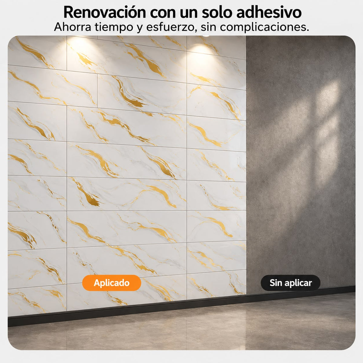 Panel Adhesivo Mármol F001 30cmx60cm x10 unidades