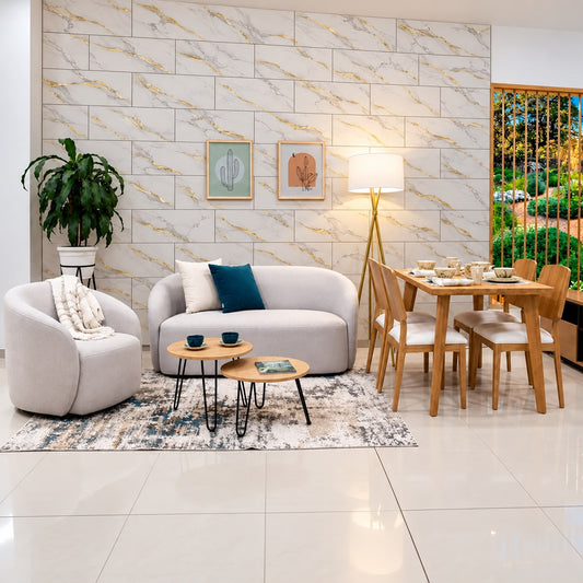 Panel Adhesivo Mármol Marfil Dorado 30cmx60cm x10 unidades