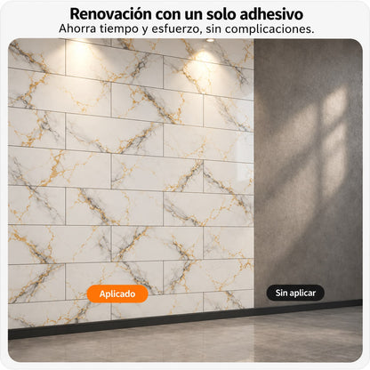 Panel Adhesivo Mármol Amanecer dorado 30cmx60cm x10 unidades