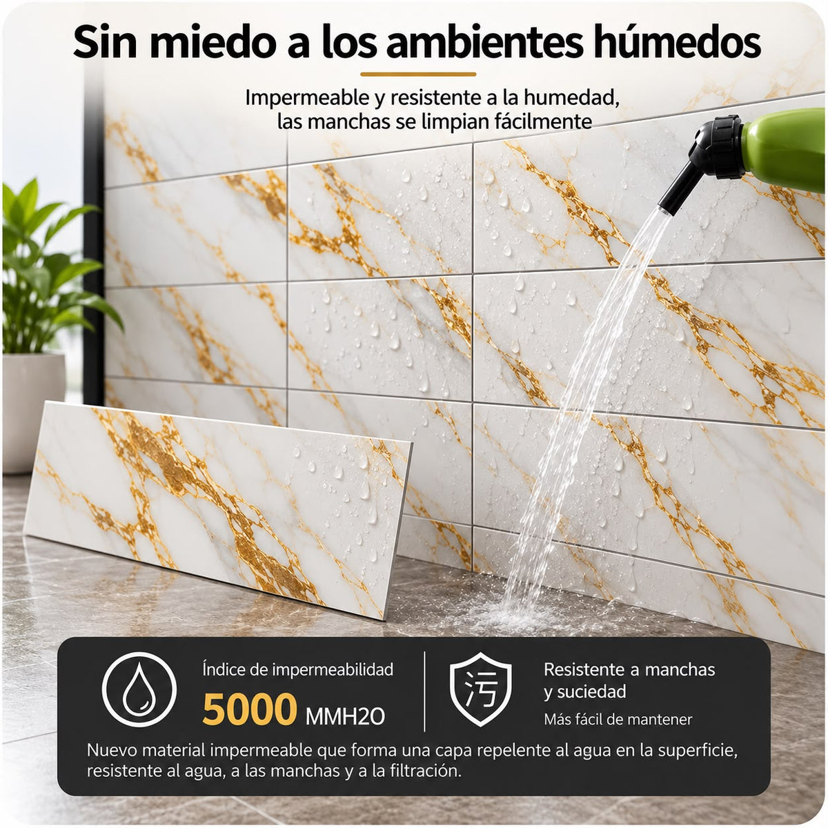 Panel Adhesivo Mármol XBM-18 30cmx60cm x10 unidades