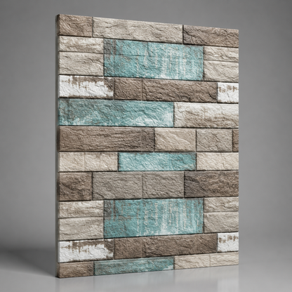 Panel adhesivo 3D Madera Turqueza