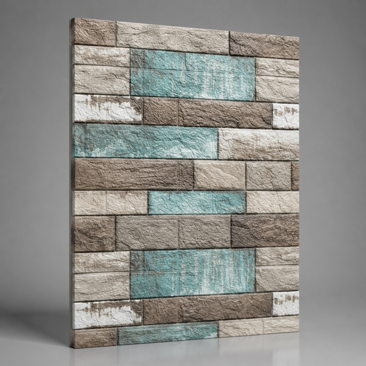 Panel adhesivo 3D Madera Turqueza