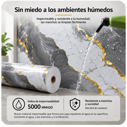 Rollo de mármol adhesivo T1 Gris Aureo - 1.20 x 2.40 Metros