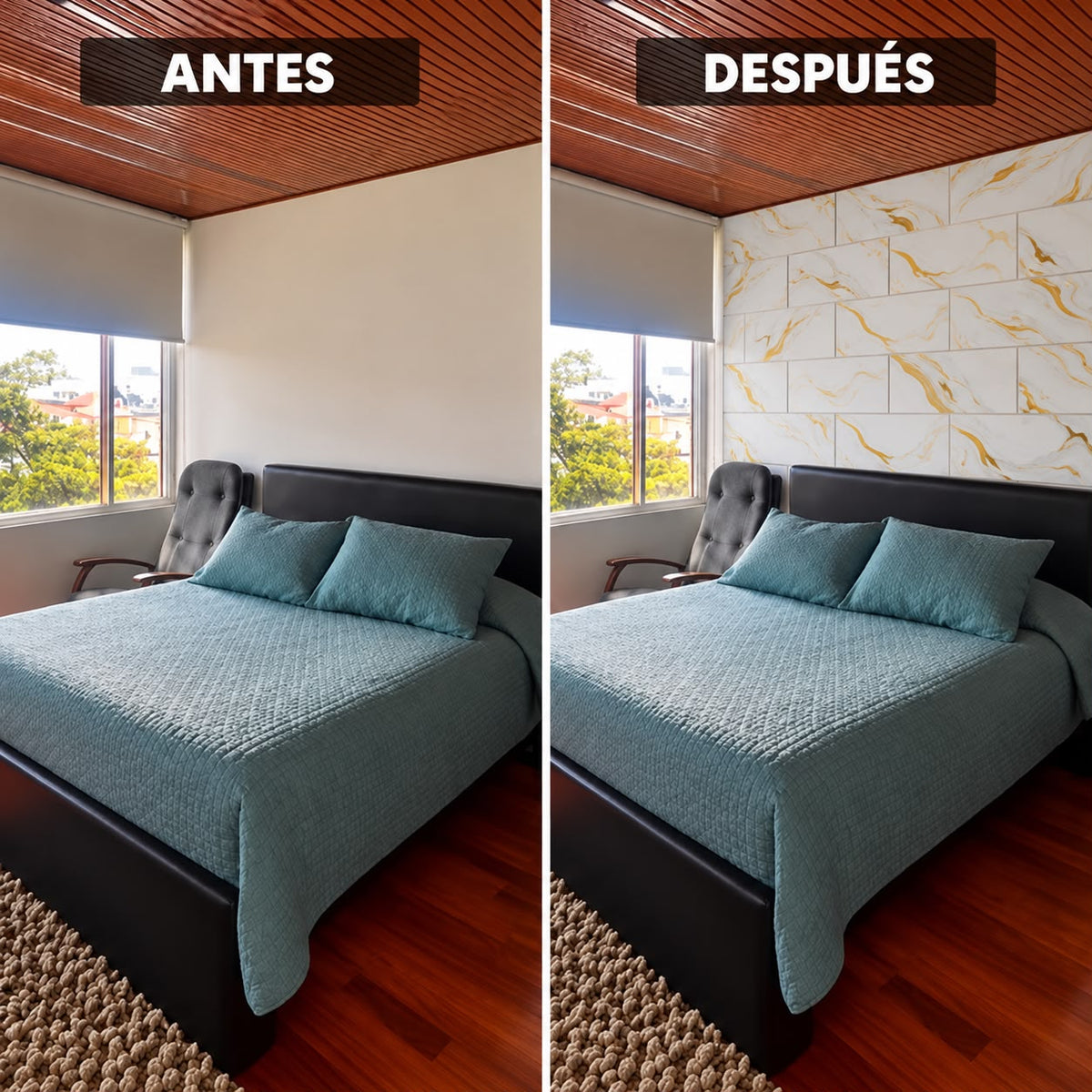 Panel Adhesivo Mármol F001 30cmx60cm x10 unidades