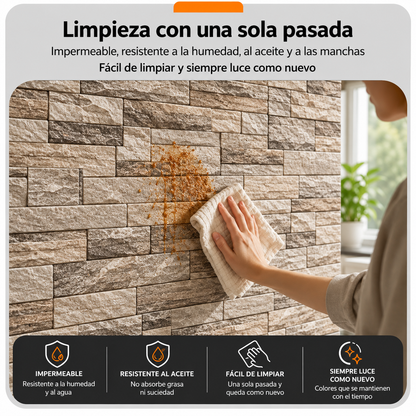 Panel Adhesivo lajas marrón claro 70x70