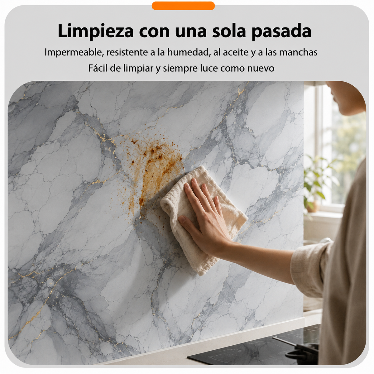 Lamina Mármol Flexible Adhesiva Gris imperial UVS-3 -1.20 x 2.40 Metros