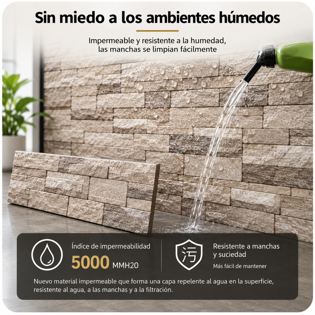 Panel Adhesivo lajas marrón claro 70x70