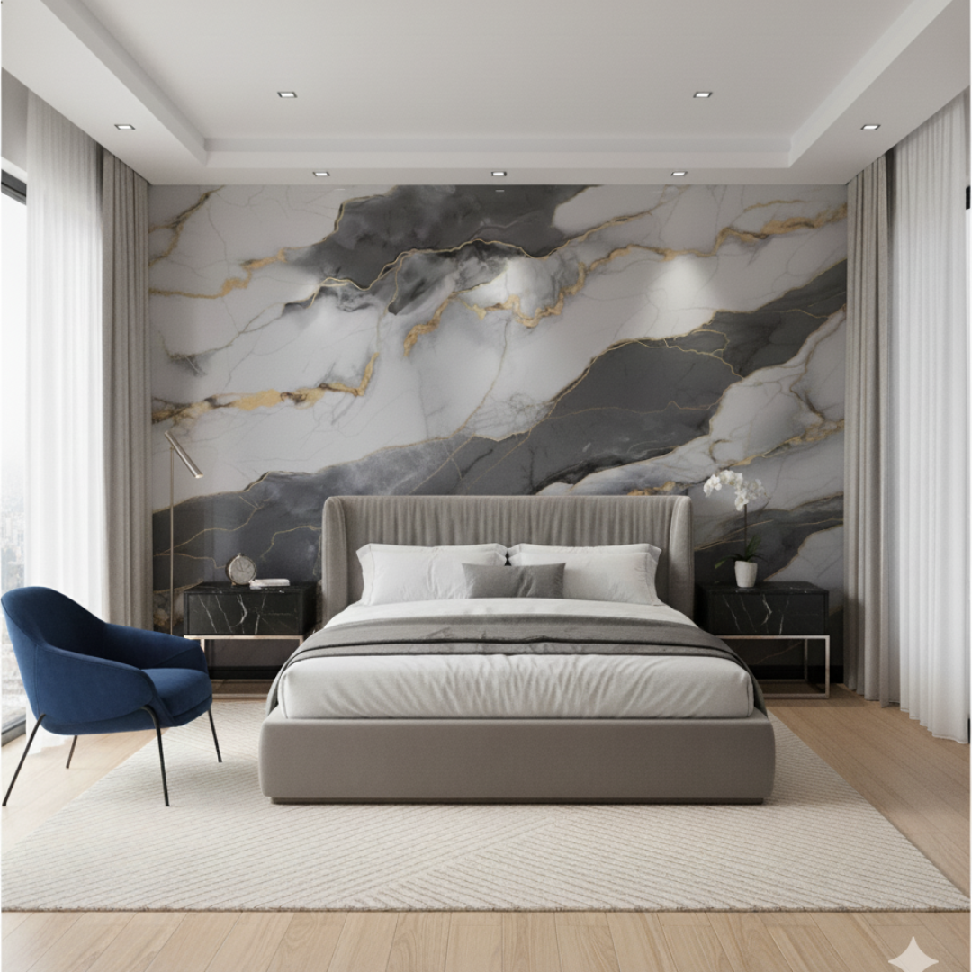 Rollo de mármol adhesivo Travertino dorada