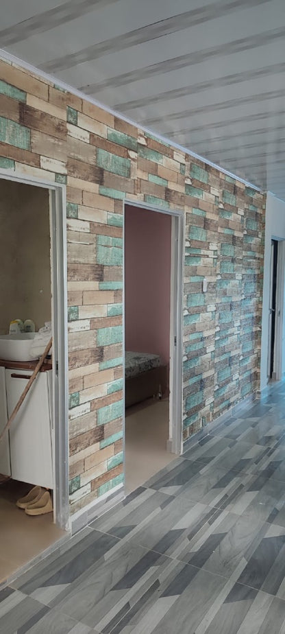 Panel adhesivo 3D Madera Turqueza