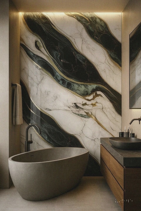 Rollo de mármol adhesivo Rio Dorado W001