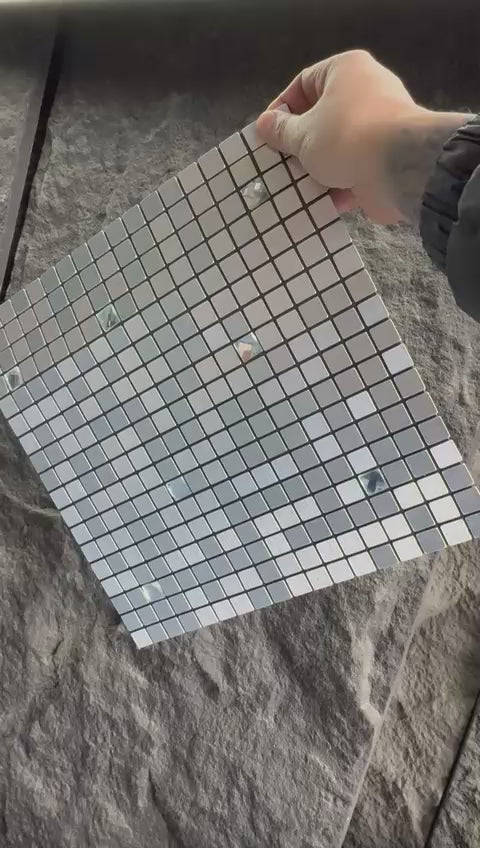 Mosaico Adhesivo Cenefa Plateado