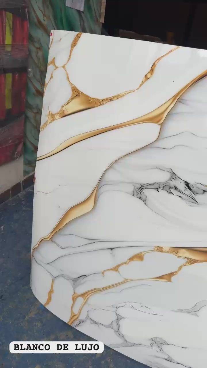 Rollo de mármol adhesivo Blanco de Lujo UVS-6