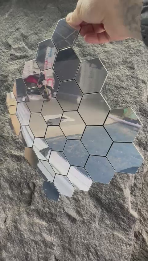 Mosaico Adhesivo Espejo hexagonal