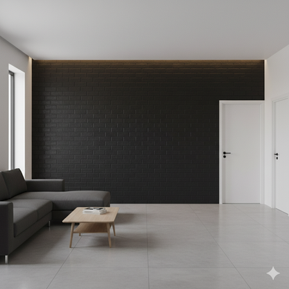 Panel Adhesivo 3D Ladrillo Negro