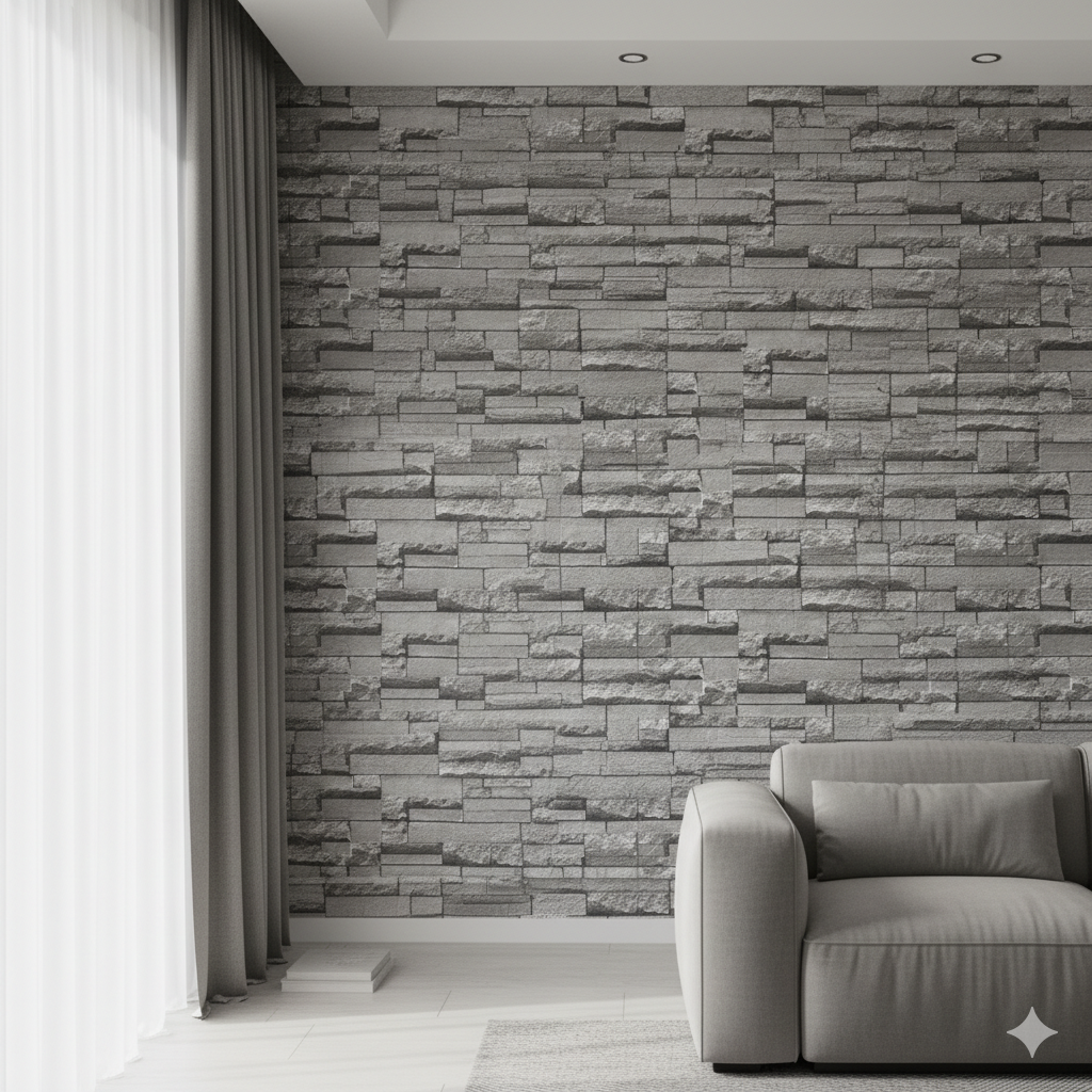 Panel Adhesivo 3D Lajas gris