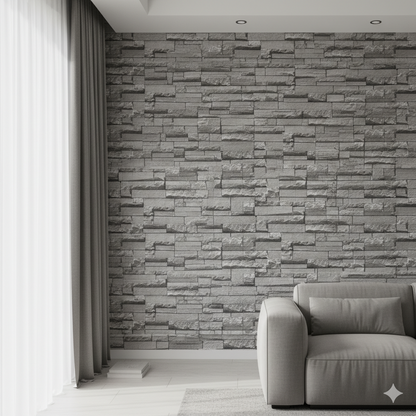Panel Adhesivo 3D Lajas gris