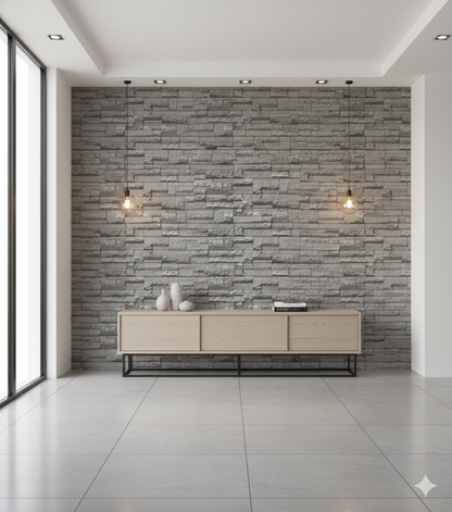 Panel Adhesivo 3D Lajas gris