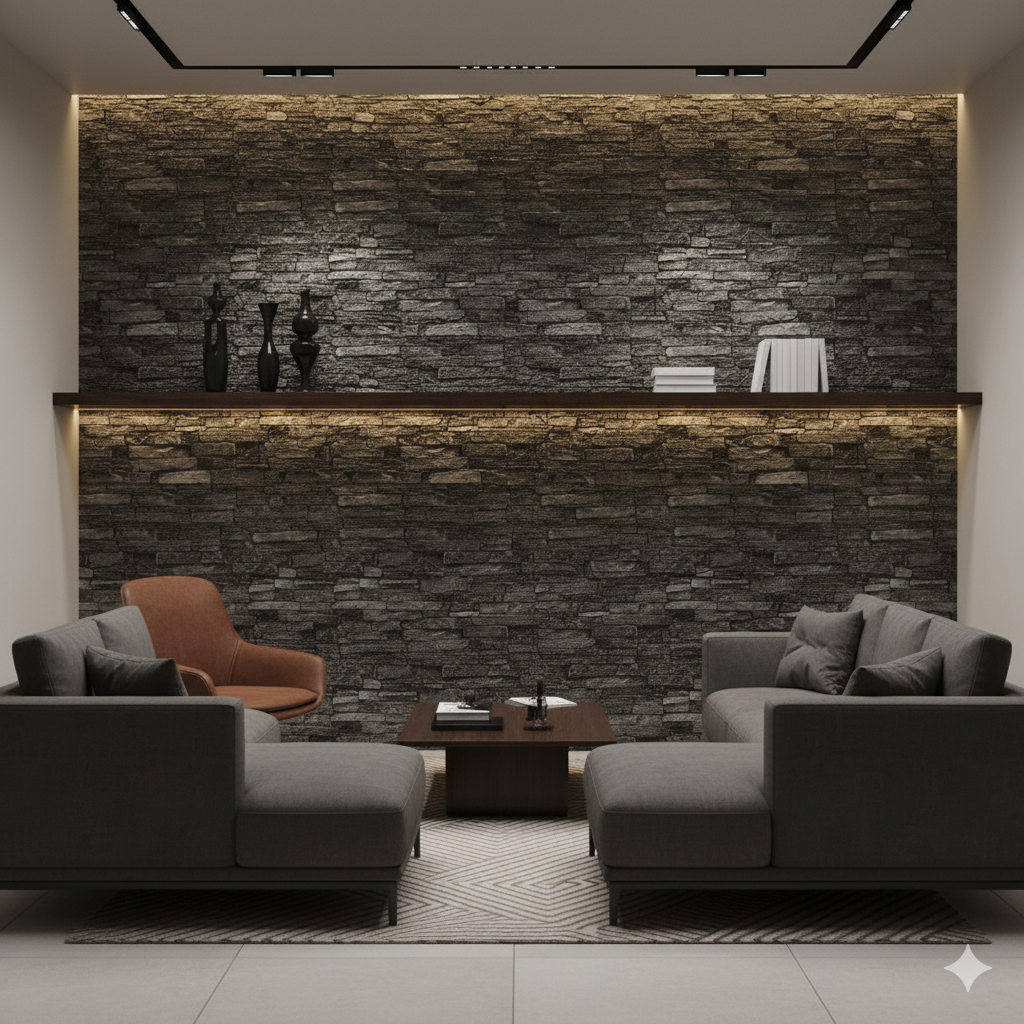 Panel Adhesivo 3D Gris Piedra