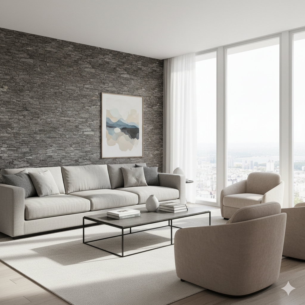 Panel Adhesivo 3D Gris Piedra