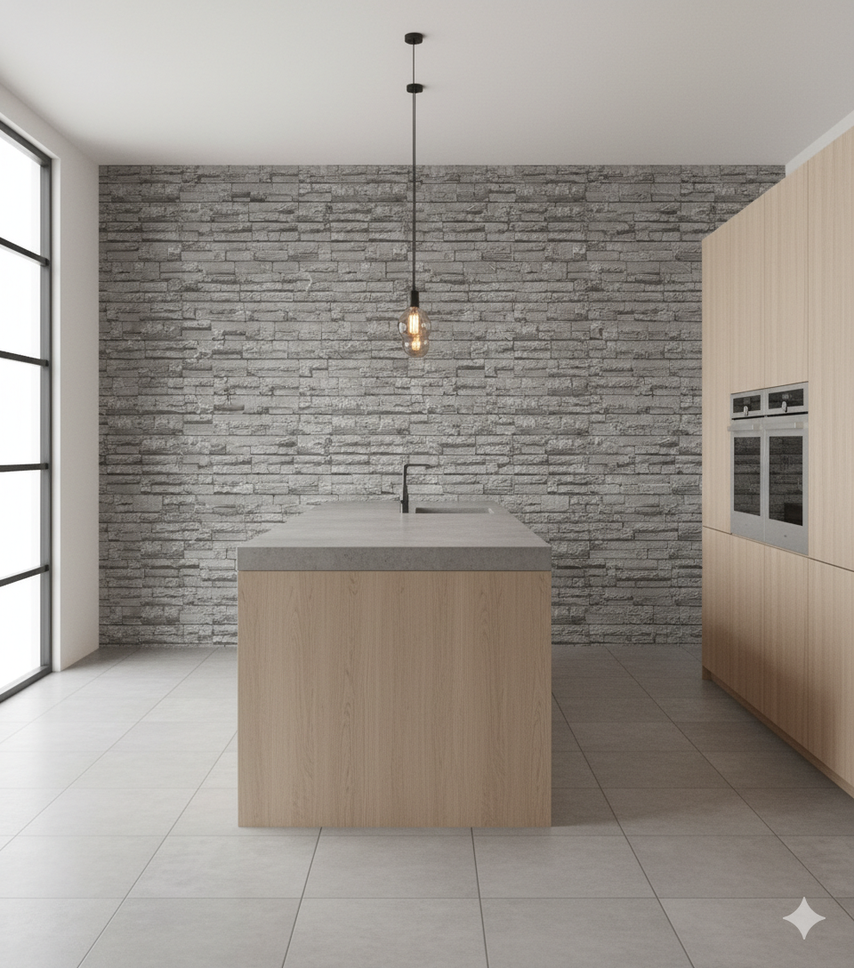 Panel Adhesivo 3D Lajas gris