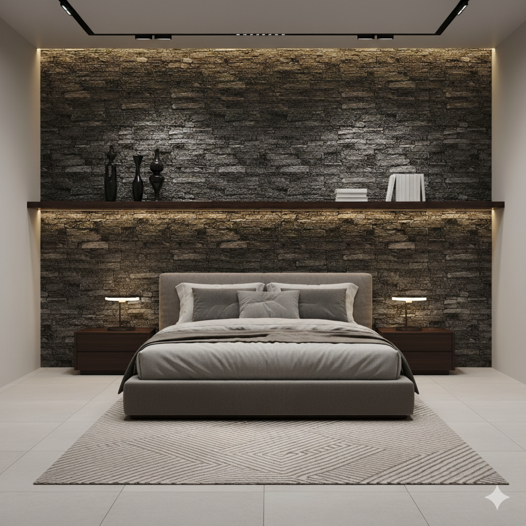 Panel Adhesivo 3D Gris Piedra