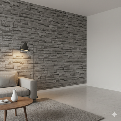 Panel Adhesivo 3D Lajas gris