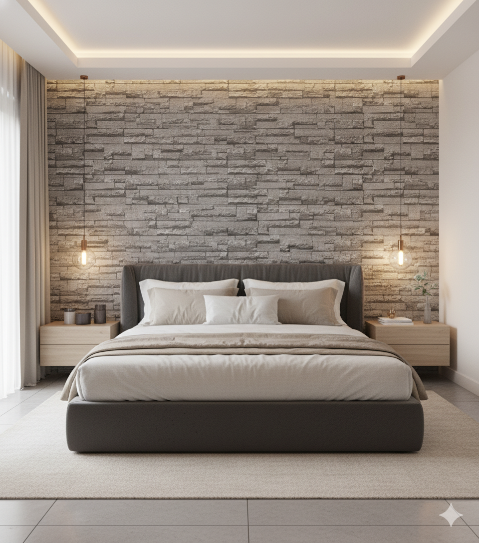 Panel Adhesivo 3D Lajas gris