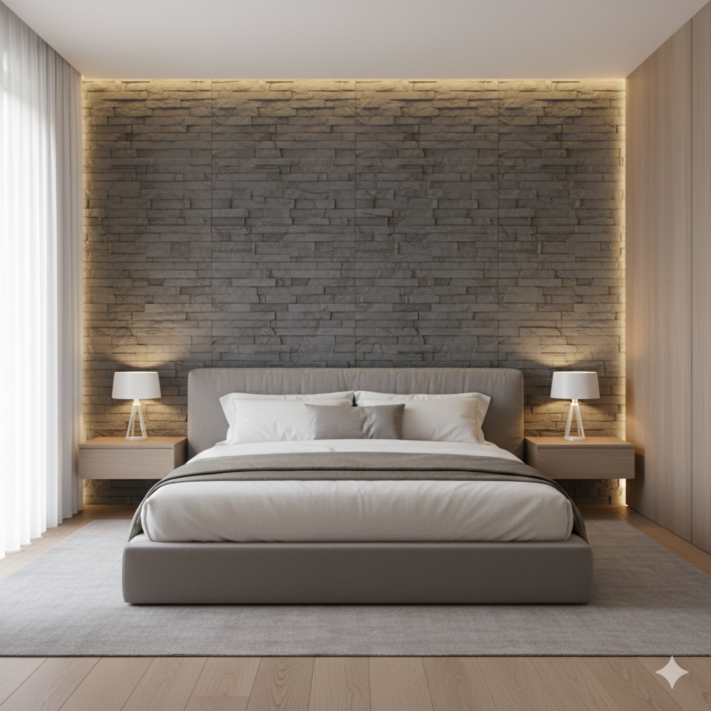 Panel Adhesivo 3D Gris Piedra