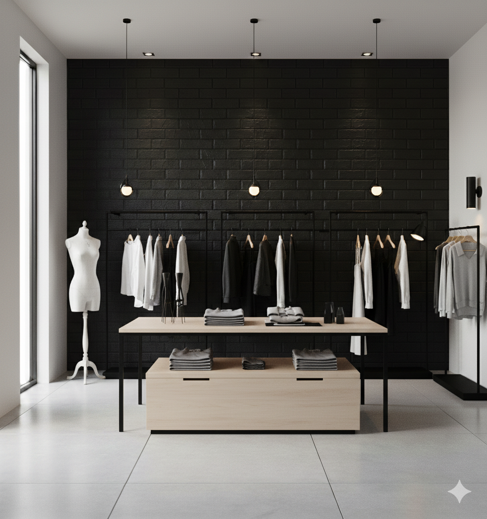 Panel Adhesivo 3D Ladrillo Negro