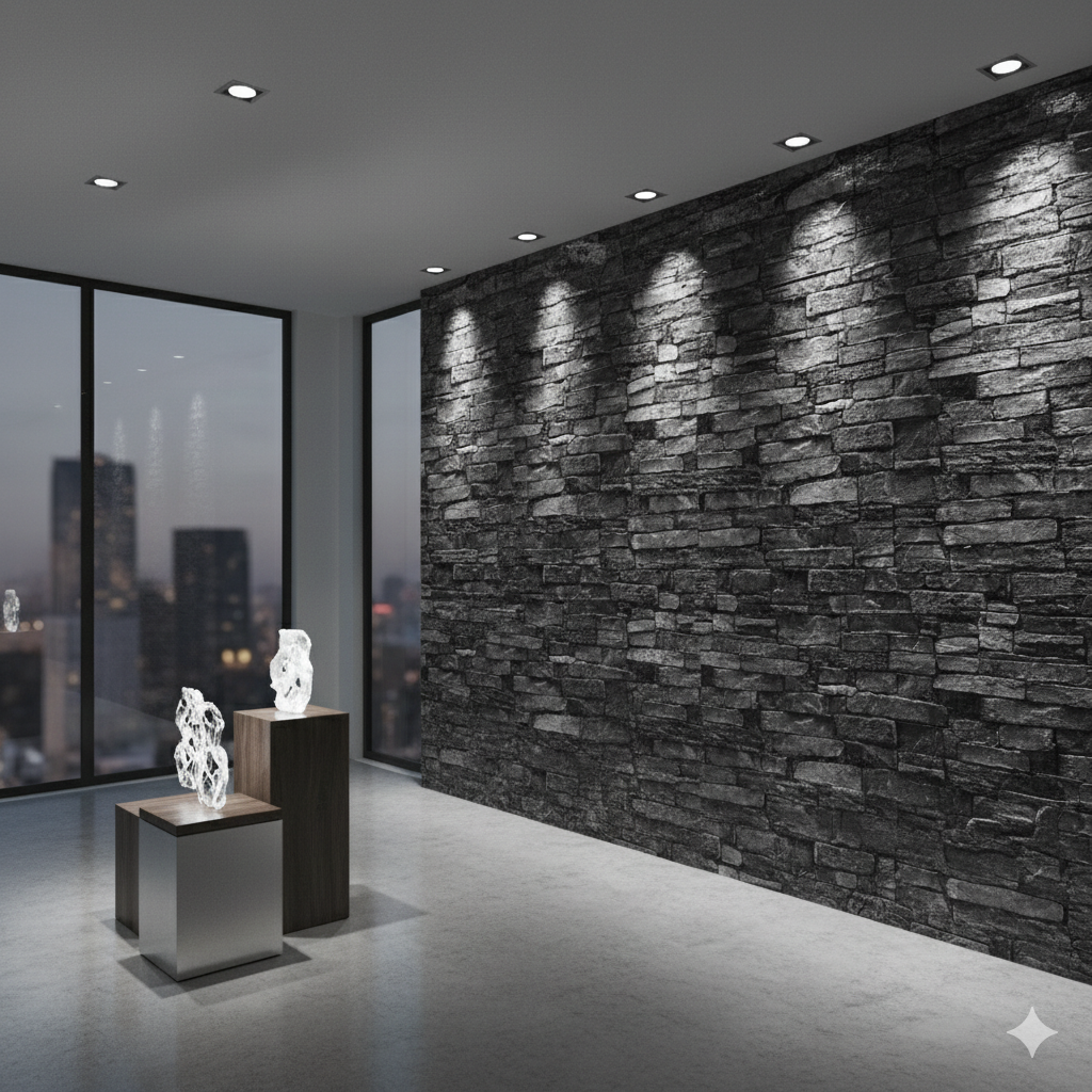 Panel Adhesivo 3D Gris Piedra