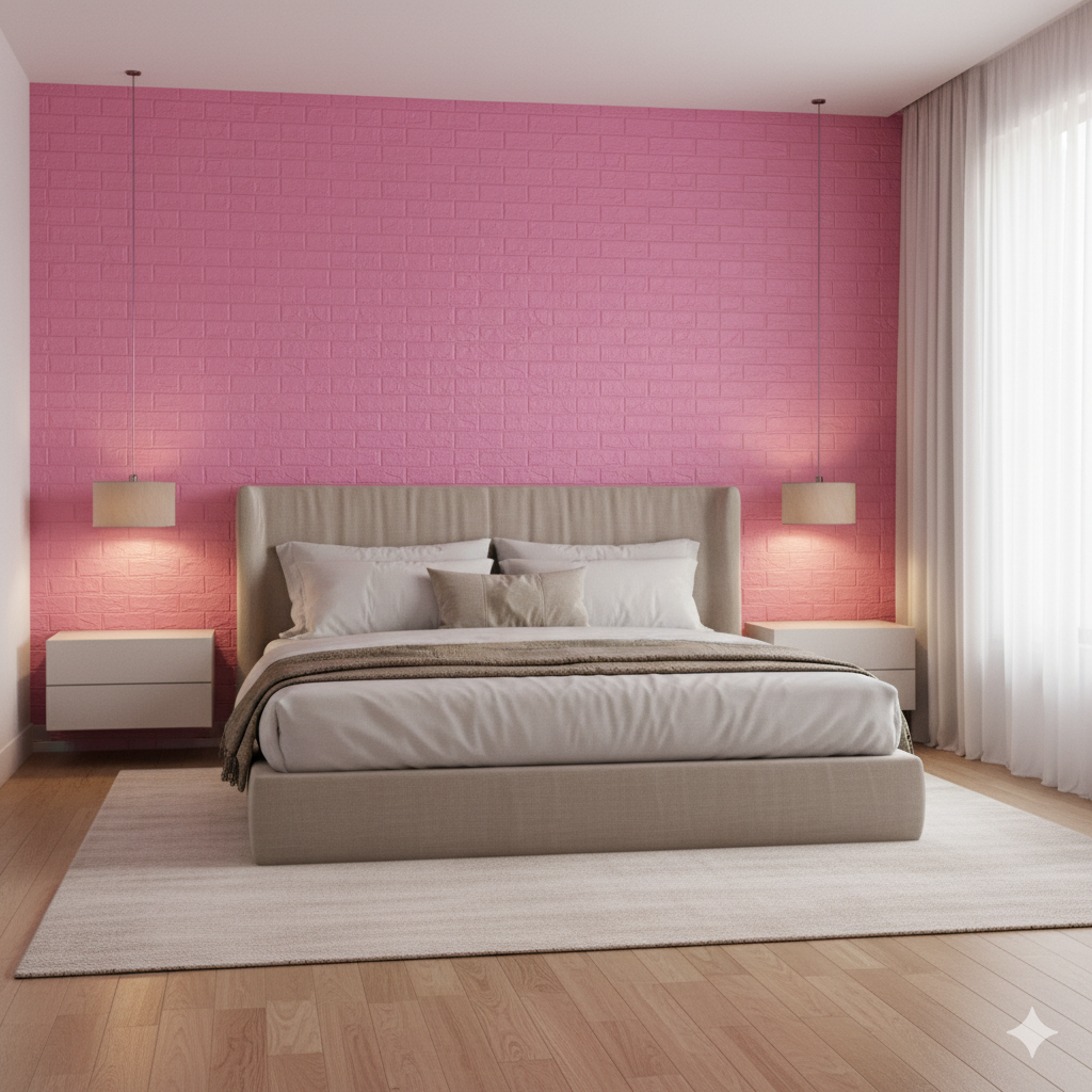 Panel adhesivos 3D Rosado