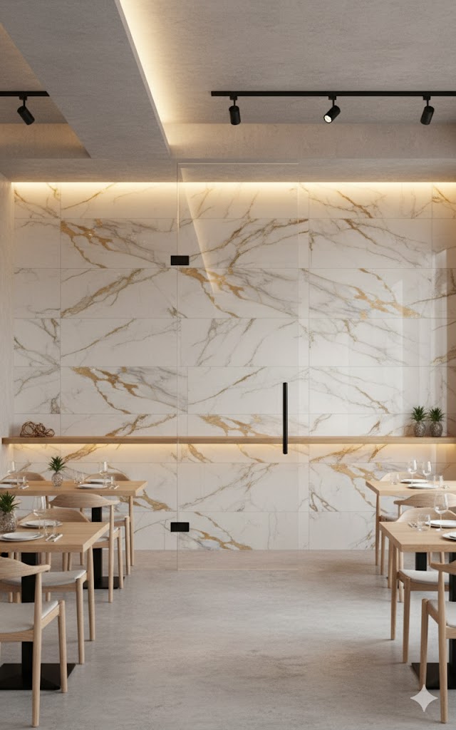 Panel Adhesivo Mármol  Blanco con Vetas Oro  x10 unidades