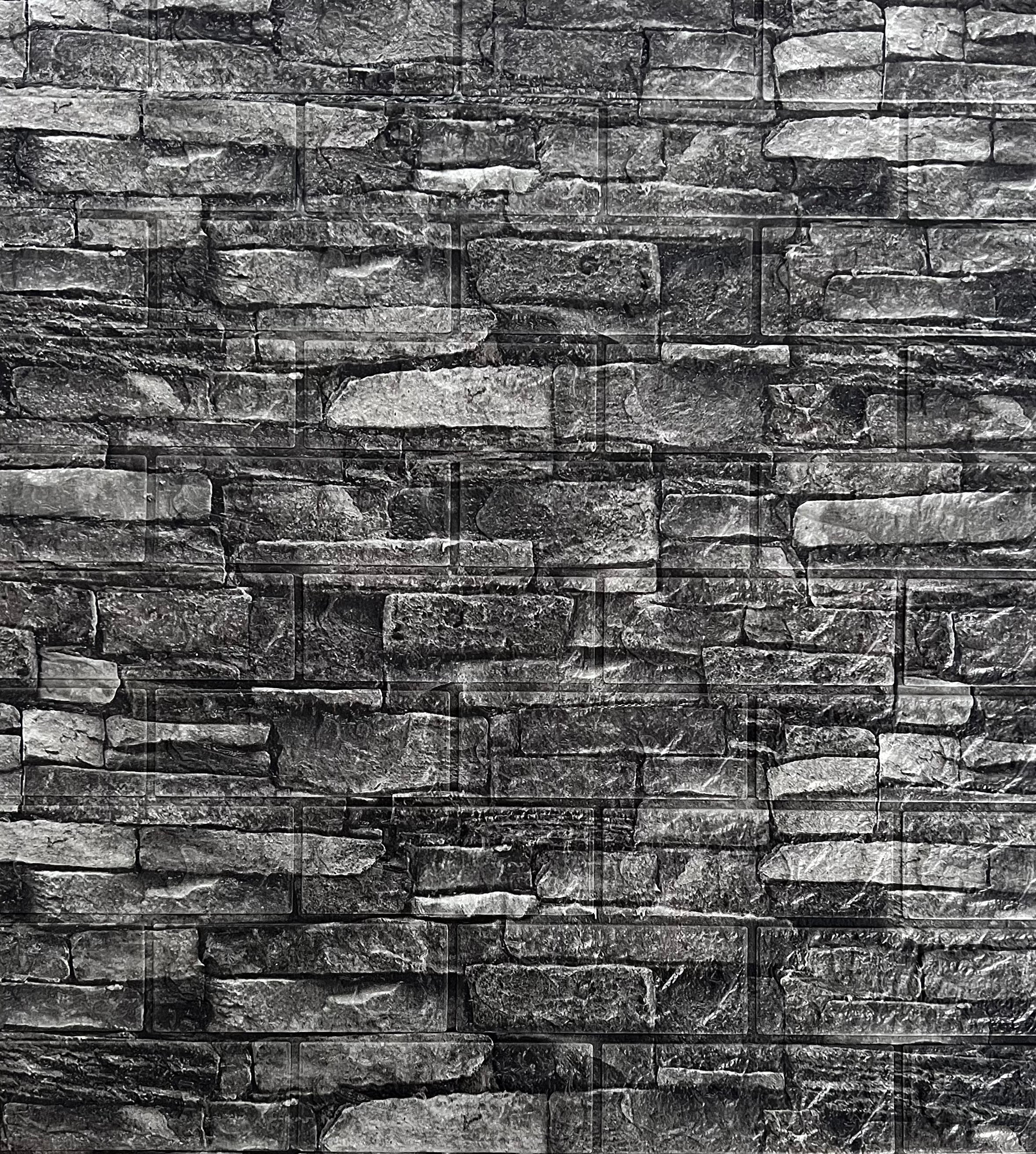 Panel 3d piedra 70×70 gris autoadherible - La Nueva Avenida