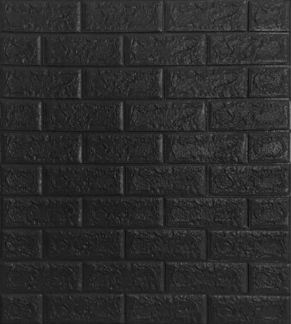 Panel Adhesivo 3D Ladrillo Negro